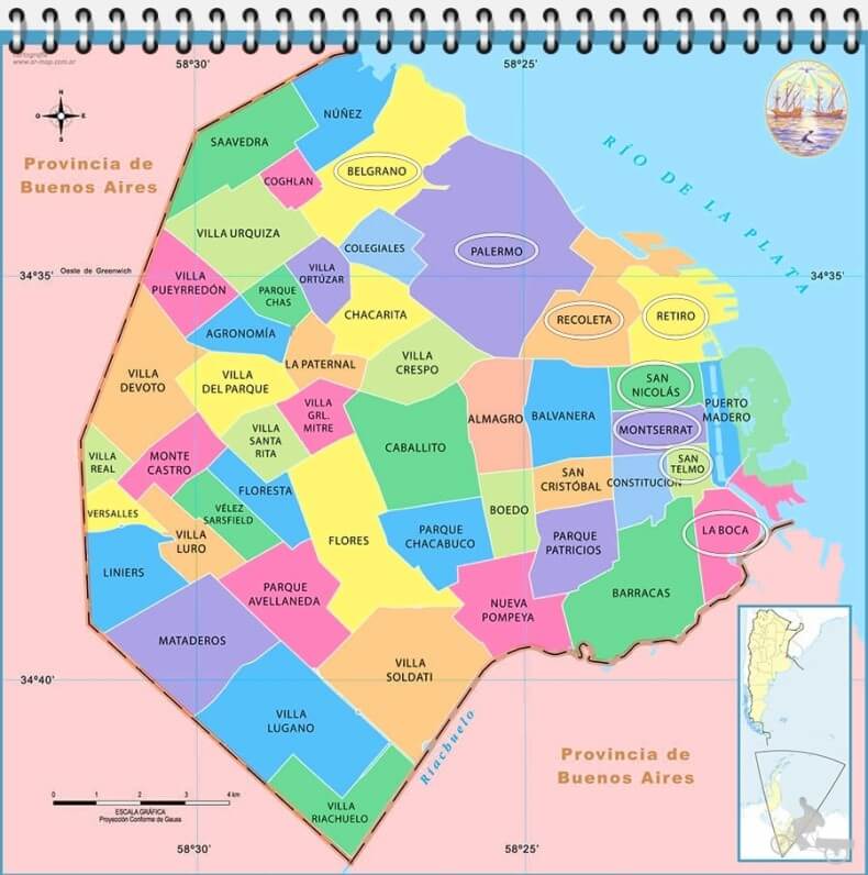 Mapa de barrios de Buenos Aires